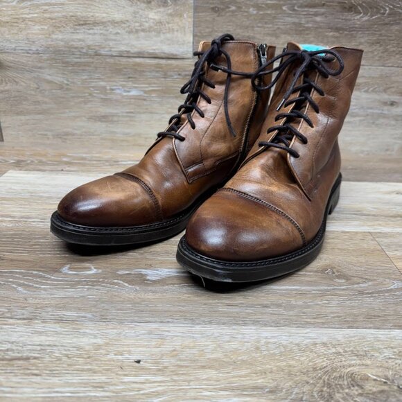 Mango Man MNG Brown Leather Chukka Boots Men's Size 9 - Picture 1 of 7